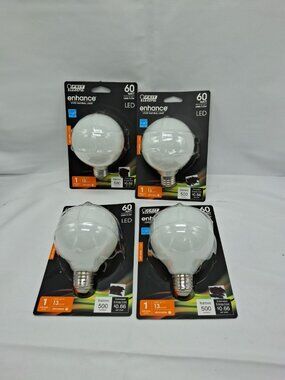 4 Feit Electric BPG2560W/927CA/FIL LED Bulb, Globe, G25 Lamp, 60 W Equiva. E26
